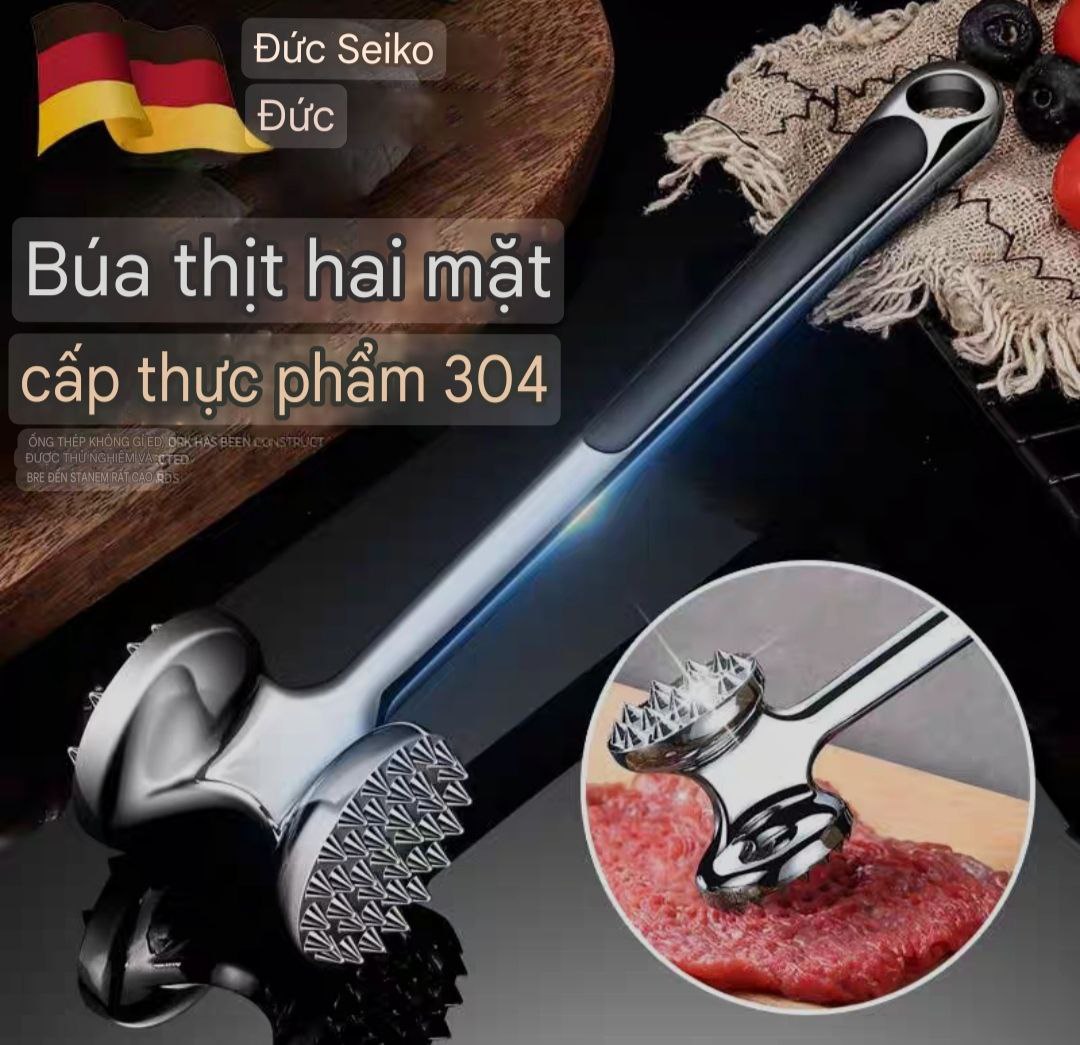 Búa Đập Thịt Dụng Cụ Nhà Bếp Bằng inox 304 búa dần thịt inox 304 liền khối cao cấp có 2 size