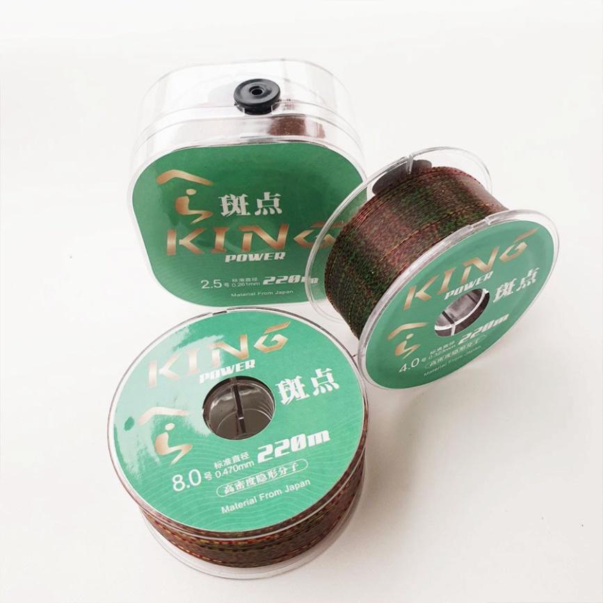 Cước Câu Cá KING POWER Cao Cấp Dây Câu Cá 220M Chất Liệu Nylon Tàng Hình Siêu Bền Siêu Dai Dùng Làm Thẻo Và Trục Câu Đài