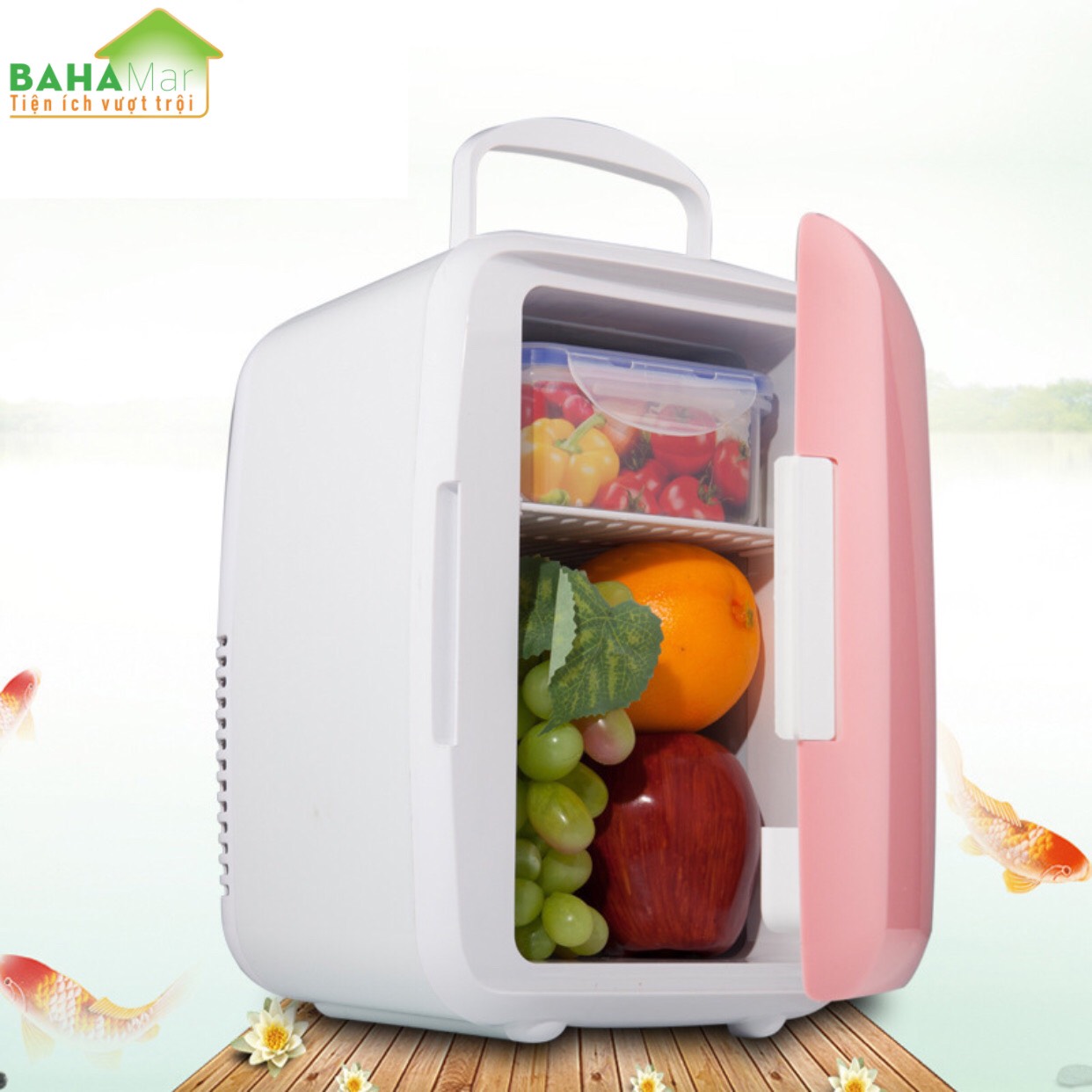 TỦ LẠNH MINI 4L ĐỂ TRÊN XE HƠI, PHÒNG NGỦ, BẢO QUẢN MỸ PHẨM "BAHAMAR"