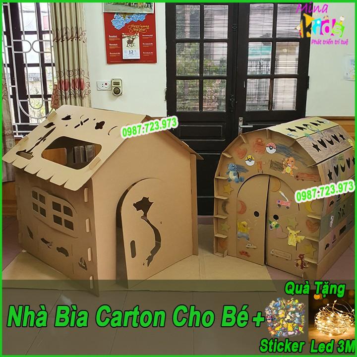 Nhà Bìa Carton Cho Bé Tự Lắp Ráp - An Toàn Chắc Chắn Chịu Lực Cao