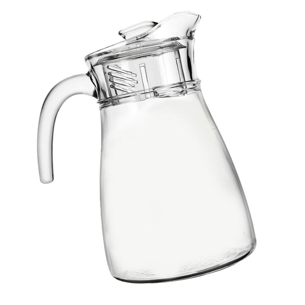 2 Pcs Clear Water Pitcher 1.3L Juice Beverage Jar for Bar Cafe Kitchen