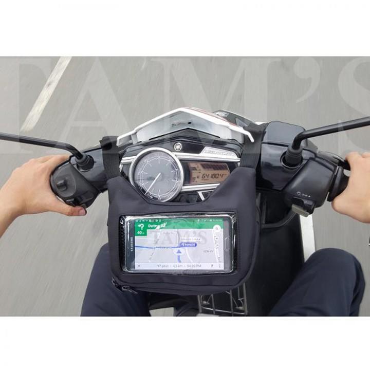 Túi ghi đông – Túi GPS – Treo đầu xe máy Ver 4.0 - Hàng Tam's có túi che mưa SIGATO SGT 669