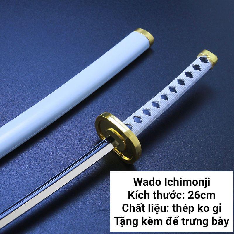 (26cm) Mô hình trưng bày Kiếm Zoro One Piece Bằng Hợp Kim Không Gỉ - Thanh Wado Ichimonji