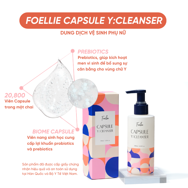 Dung Dịch Vệ Sinh Phụ Nữ FOELLIE Giúp Làm Sạch, Duy Trì Độ Ph Cho Vùng Chữ Y Capsule Feminine Wash 200ml