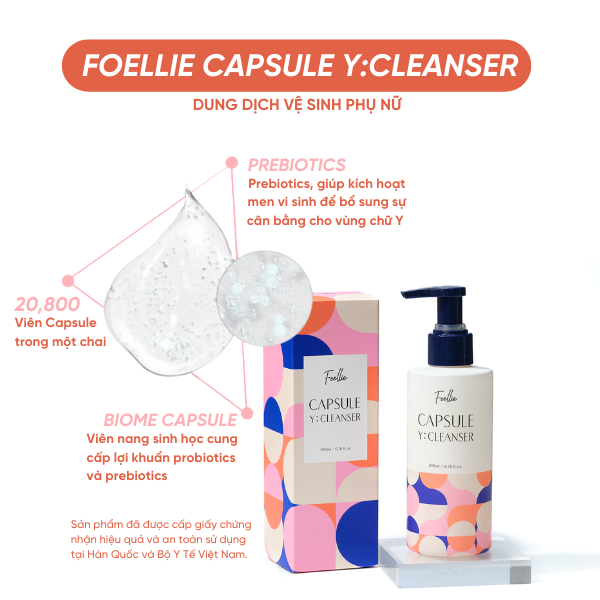 Dung Dịch Vệ Sinh Phụ Nữ FOELLIE Giúp Làm Sạch, Duy Trì Độ Ph Cho Vùng Chữ Y Capsule Feminine Wash 200ml