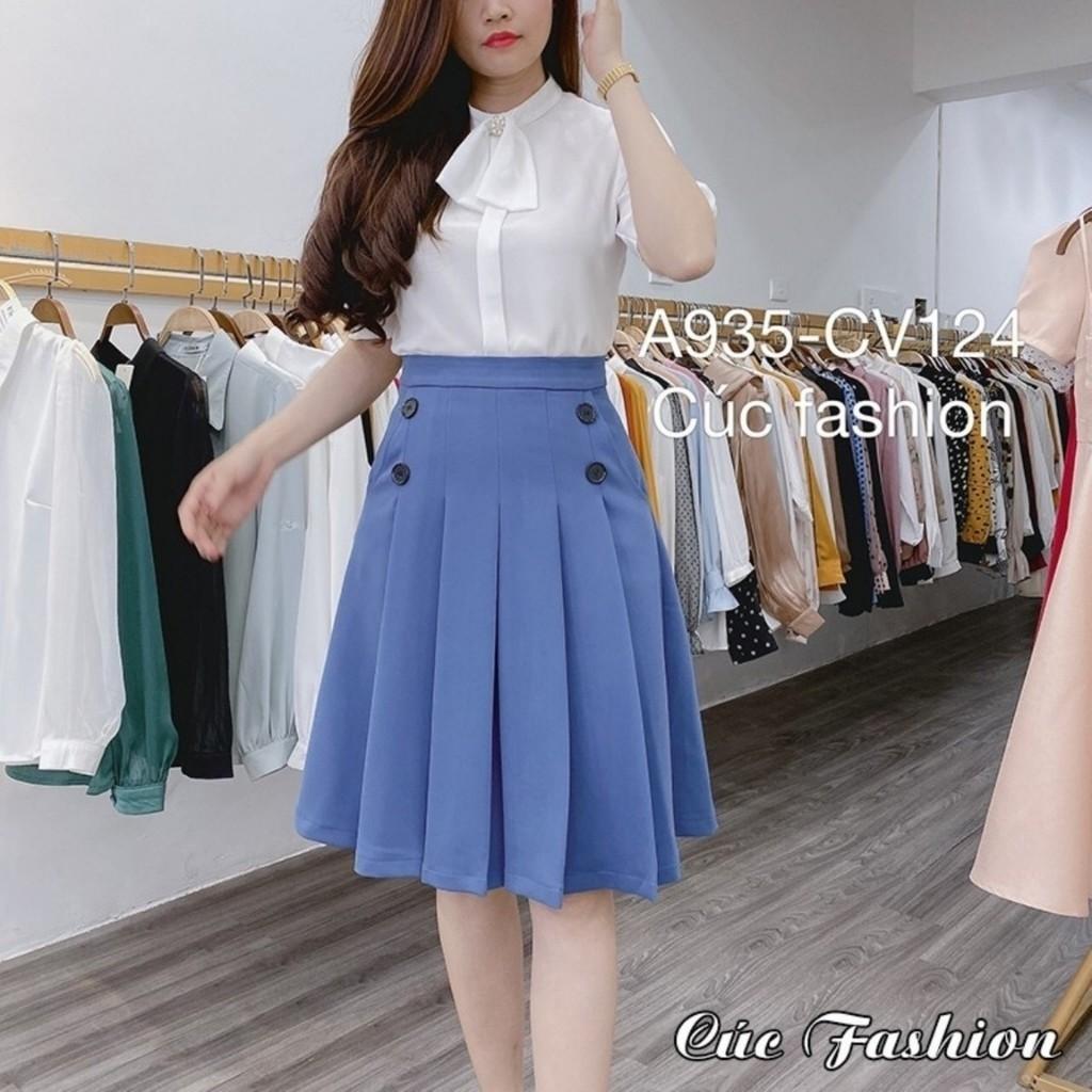Chân Váy Xếp Li Công Sở -Chân Váy Dáng Dài Chất Vitex Đẹp Loại 1