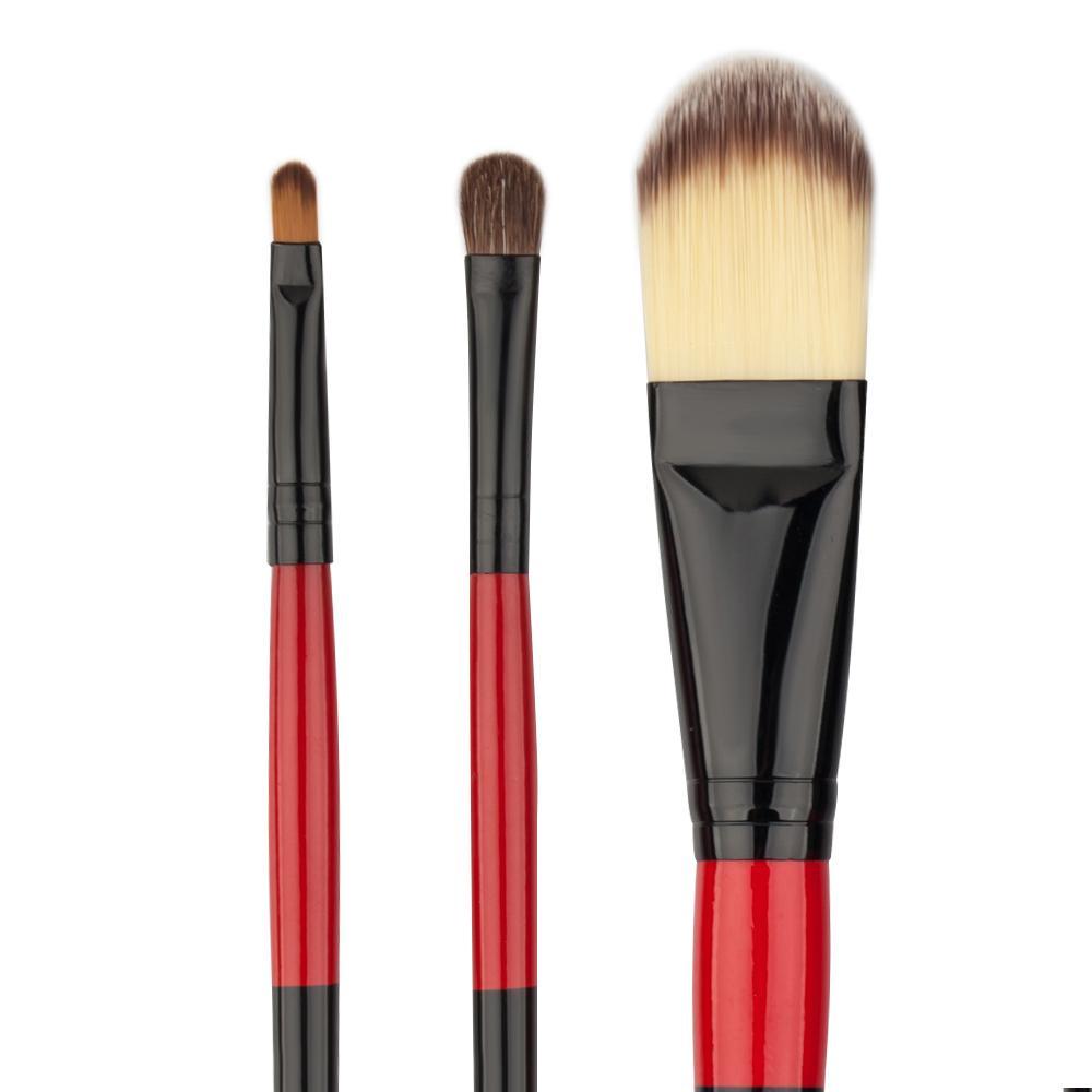 7pcs Set Essential Make Up Brushes Foundation Blusher Eye Lip Applicators