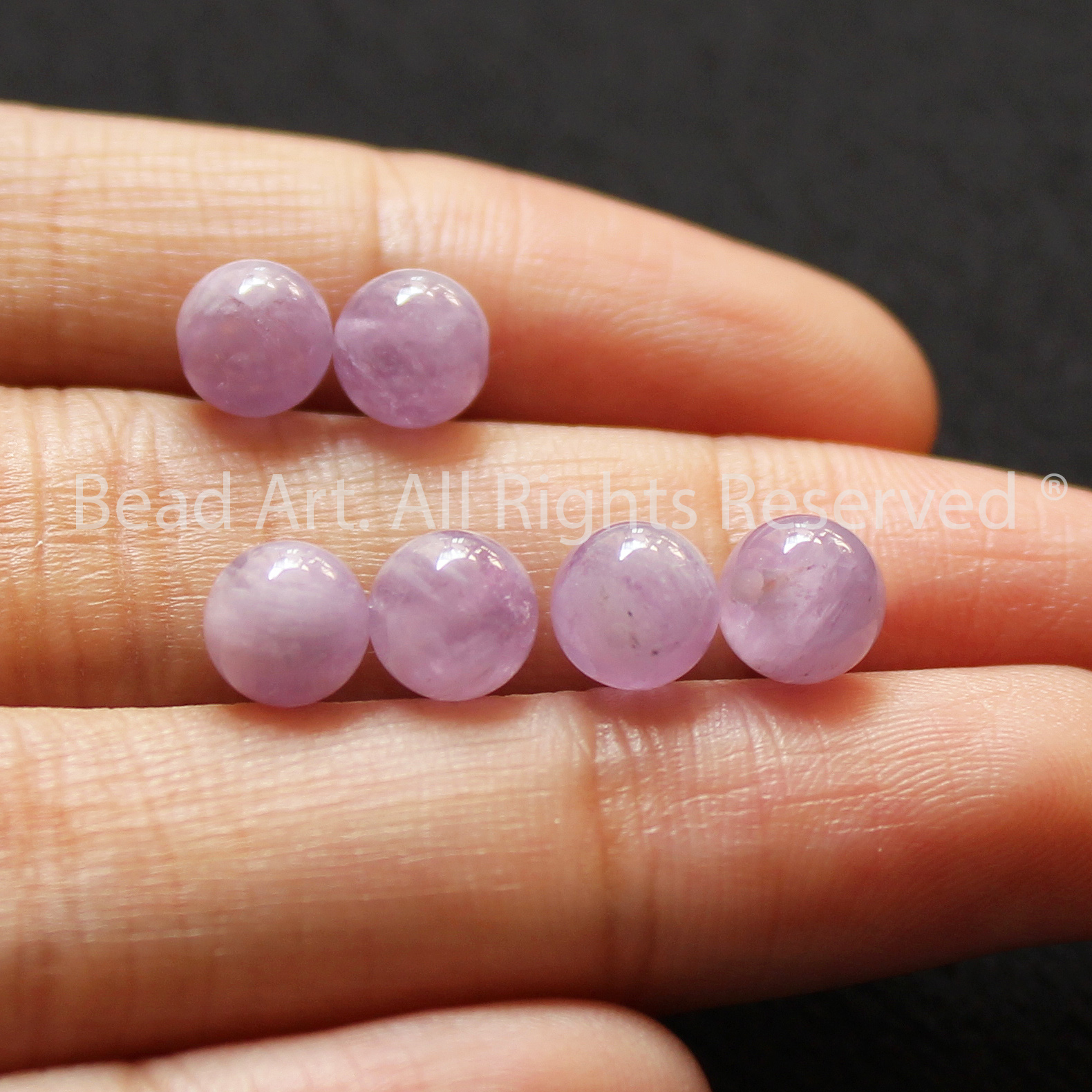 [1 Hạt/3 Hạt] Đá Thạch Anh Tím Lavender 6MM (Lavender Amethyst) Tự Nhiên, Phối Vòng Tay, Phong Thuỷ, Chuỗi Hạt, Trang Sức, Hợp Mệnh Thổ, Hỏa - Bead Art