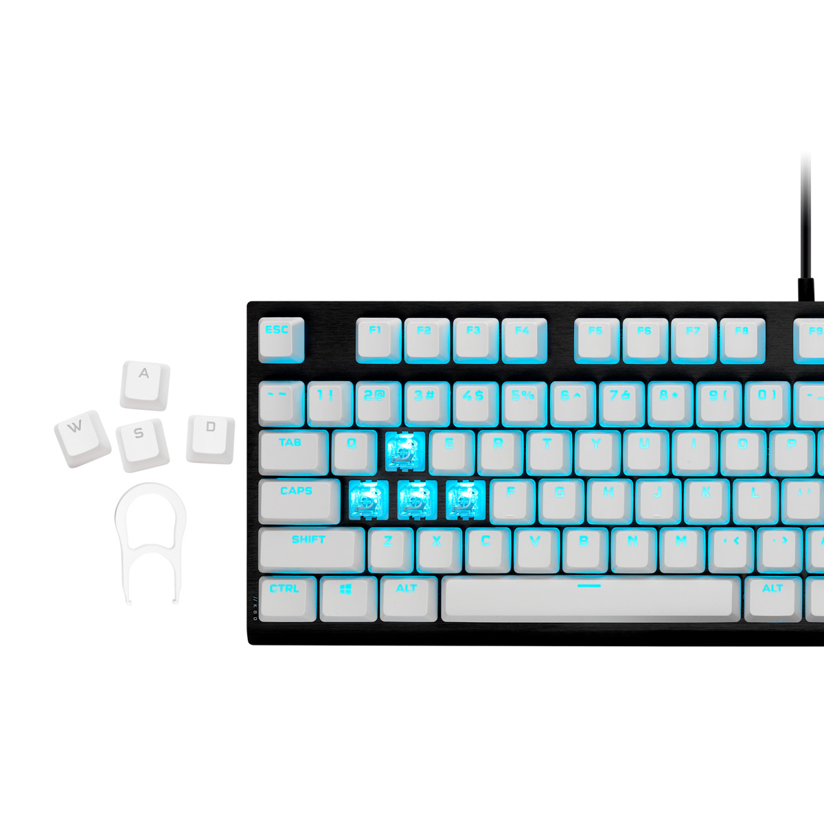 Keycap Corsair PBT Double-Shot PRO Arctis White - Hàng Chính Hãng