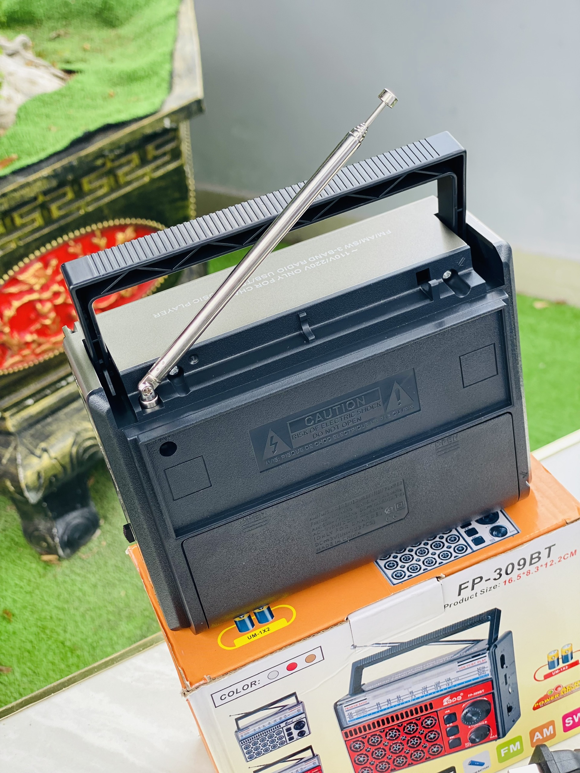 Đài Radio FM FP 309BT Trải nghiệm âm thanh sống động với công suất 5W, kết nối Bluetooth, USB, TF, AUX ,đèn LED pin sạc quà tặng ông bà cha mẹ ý nghĩa hàng nhập khẩu
