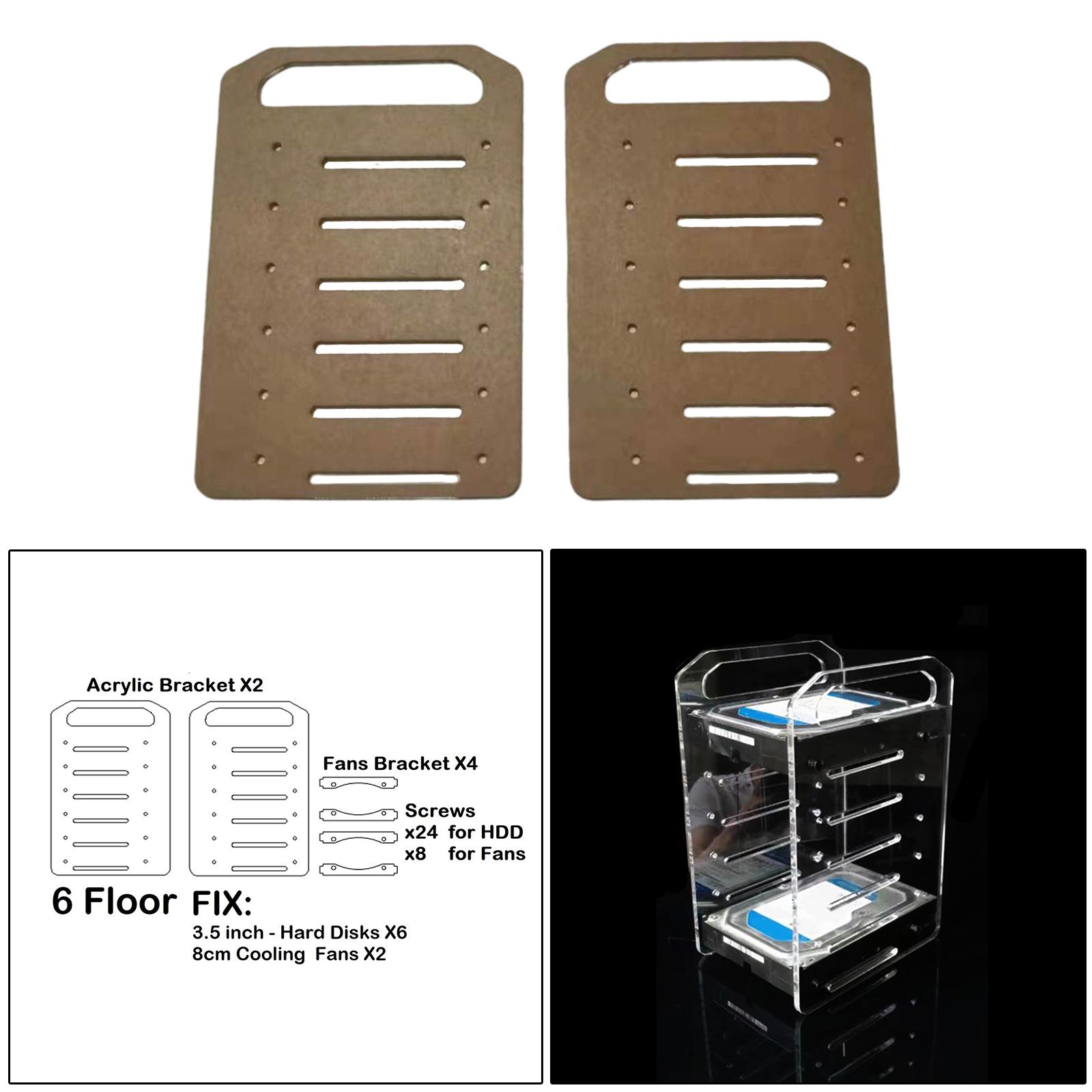 3.5inch Transparent Acrylic Multi-Layer Stacking Hard Drive Bracket Hard Disk Shelf Organizer Accessories for HDD SSD Solid State Drive