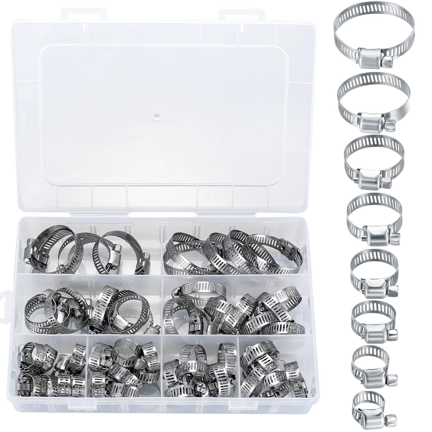 60 mảnh ống kẹp ống, có thể điều chỉnh 6 Kẹp ống 51 mm bằng thép không gỉ, kẹp ống, kẹp ống cho bơm nhiên liệu, ống khí nhà, máy giặt