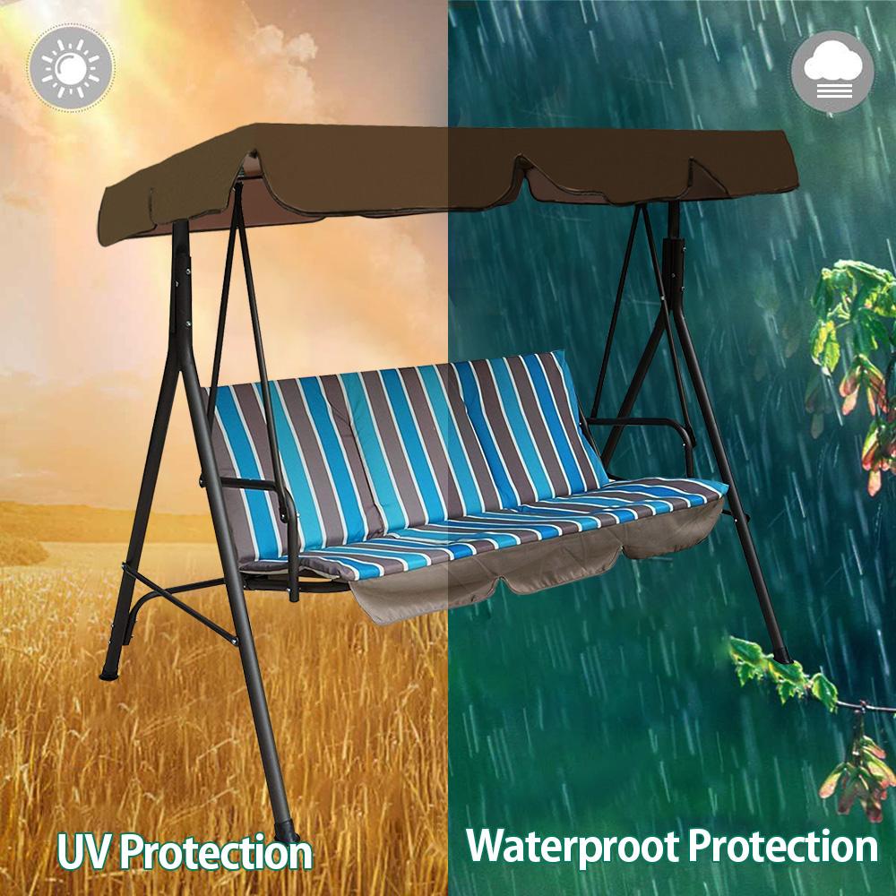 Chống Thấm Nước Trượt Patin Đầm Xòe Tán Bao Thay Thế 3-Seater Vườn Đầm Xòe Tán UV Nắng Ốp Lưng Ngoài Trời Ghế Võng Có Túi