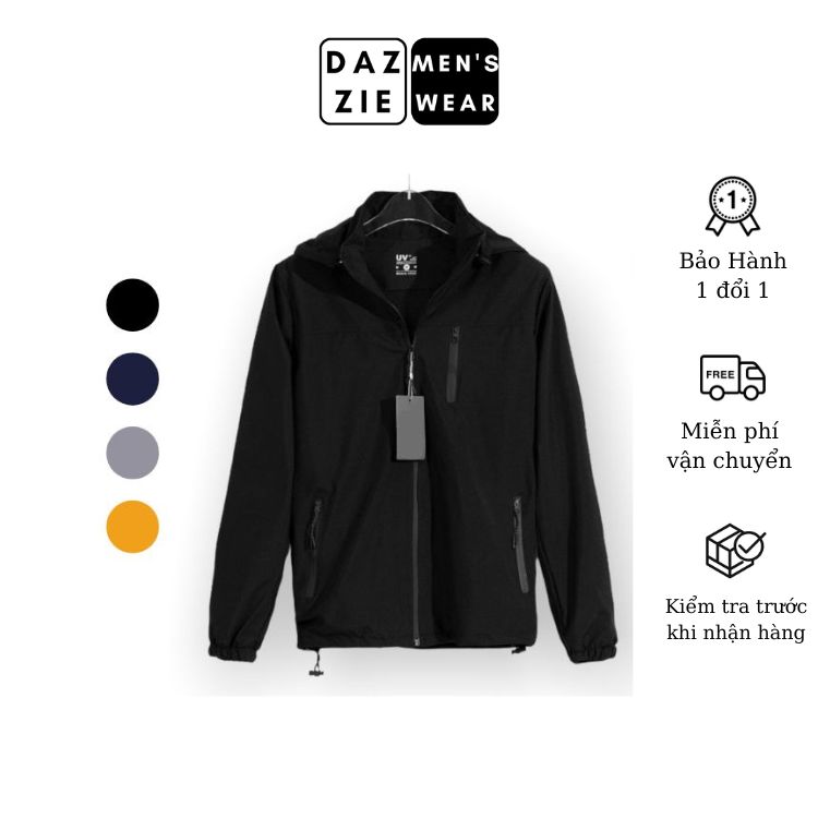 Hình ảnh Áo khoác gió nam nữ 2 lớp chống nắng nước form rộng, phối màu du lịch thể thao DazzieMenwear