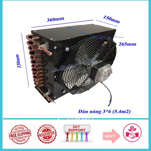 DÀN NÓNG COIL FNA 1.2/5.4 1HP KÈM QUẠT 60W SỬ DỤNG TRONG ĐIỆN LẠNH VÀ CÁC THIẾT BỊ LÀM LẠNH