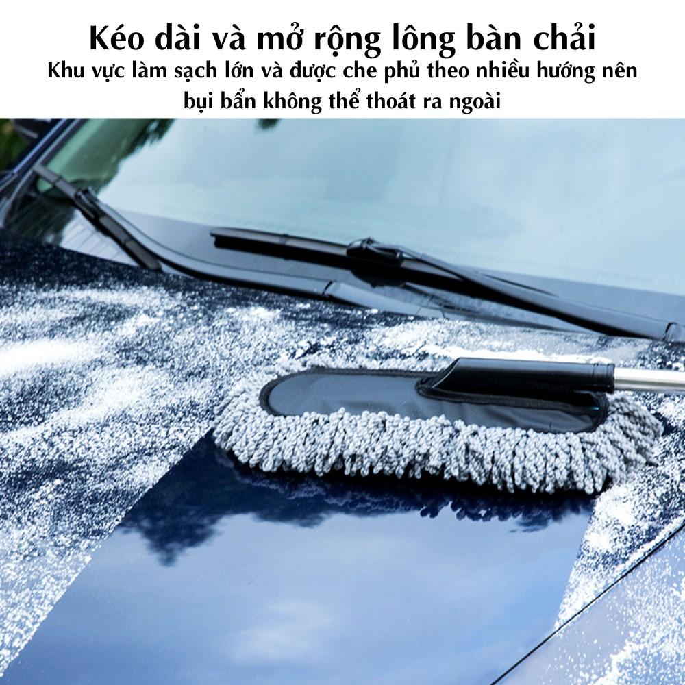 Chổi rửa xe ô tô , chổi dẹt nano lau chùi xe ô tô sợi mềm điều chỉnh độ dài C01