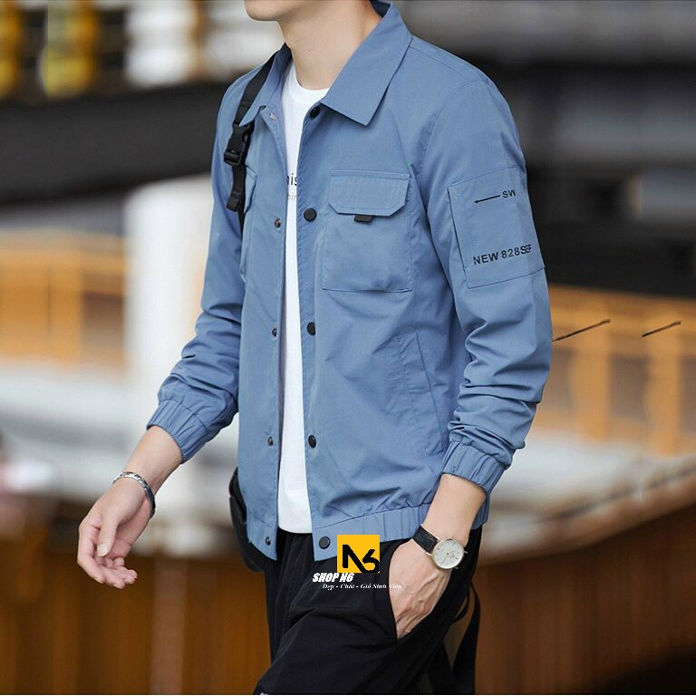 Áo Khoác Kaki Nam Hai Lớp Cổ Bẻ Túi Hộp Chống Nắng Chống Lạnh Chống Gió Cao Cấp KK48 - ShopN6