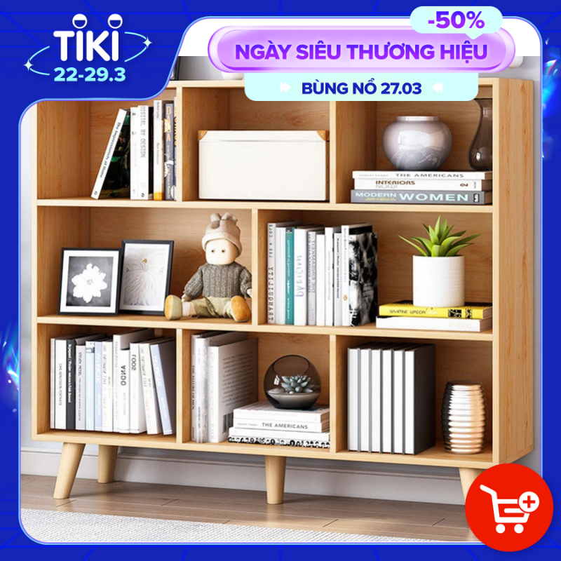 Tủ Kệ Sách Gỗ Đẹp Hiện Đại Đa Tầng FIVO Mã FB60 Chất Liệu Gỗ MDF Phủ Melamine Chống Thấm Bề Mặt, Dễ Dàng Lắp Ráp Có Kèm Tấm Lưng (Kích Thước 100x24x107cm)