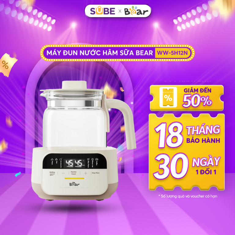 Máy hâm sữa tiệt trùng Bear WW-5H12N Hàng chính hãng