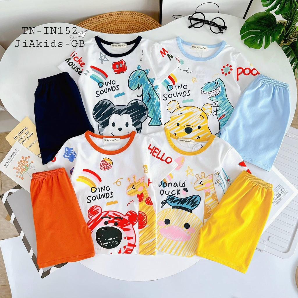 Đồ Bộ Bé Trai Bé Gái Minky Mom Tai ngắn Quần Ngắn, Quần áo trẻ em vải cotton mềm mịn thoáng mát an toàn cho bé NN51