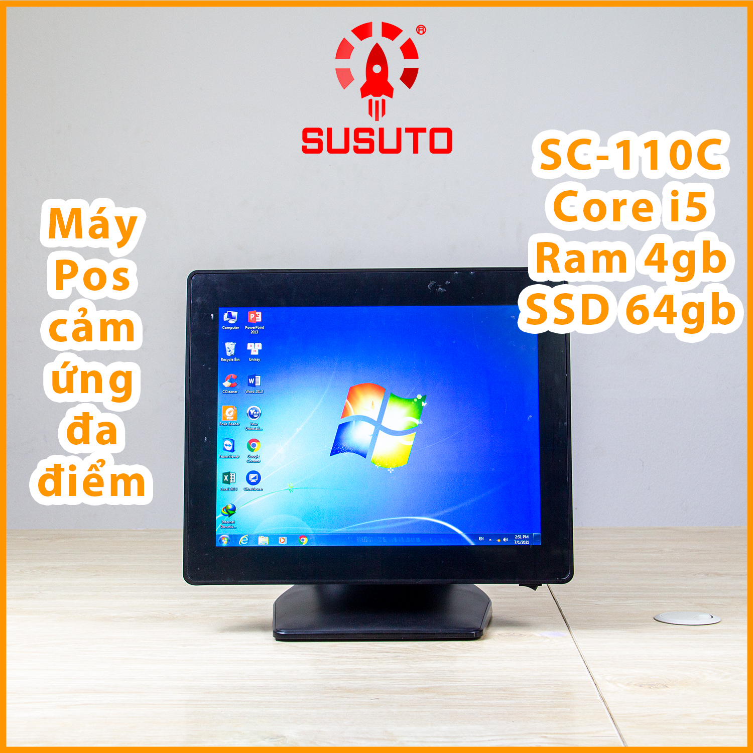 Máy POS bán hàng SC-110C (i5/4G DDR RAM/64G SSD/15 inch/Black/1 màn) hàng chính hãng