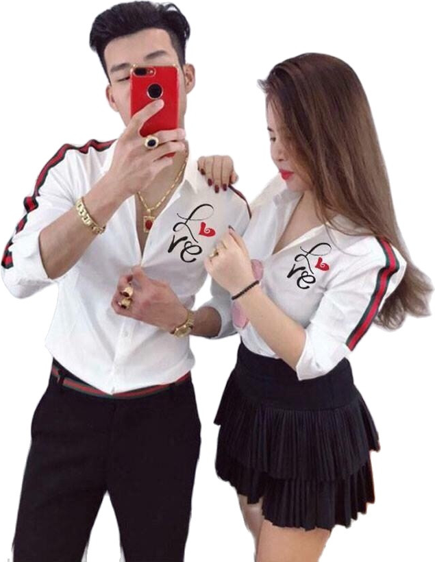 ÁO SƠ MI CẶP ĐÔI NAM NỮ LOVE YOU MILAN NA FASHIONS