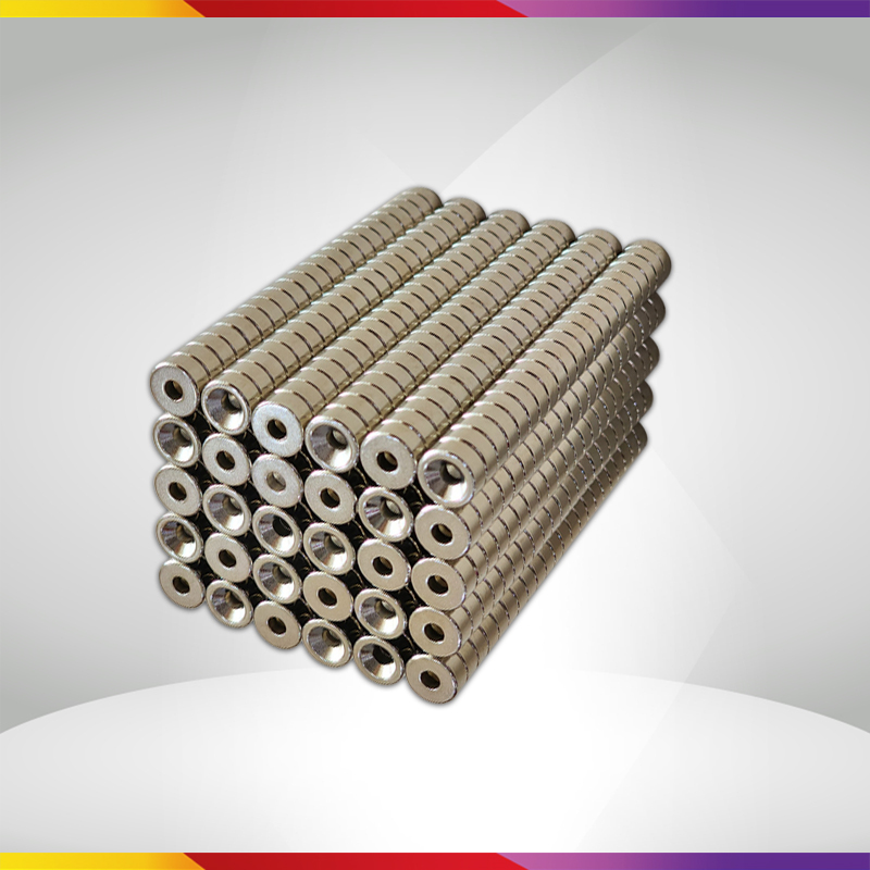 Bộ 10 Viên Nam Châm Đất Hiếm Loại Tròn 12x5mm Lỗ Vát M4 Lực Từ N35 Cực Mạnh