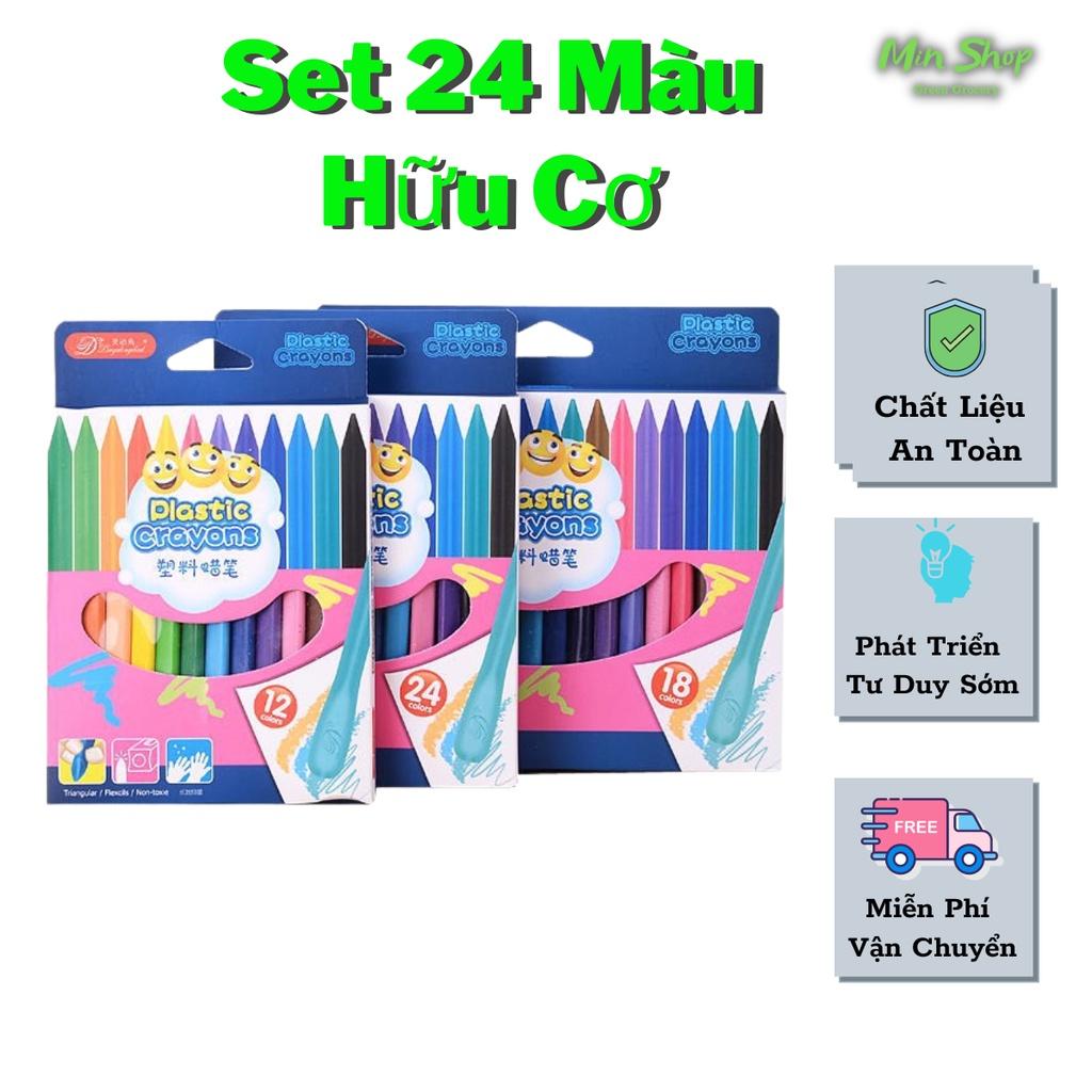 Set 12 và 24 Màu Hữu Cơ An Toàn Cho Bé Không Lem Màu Da Tay