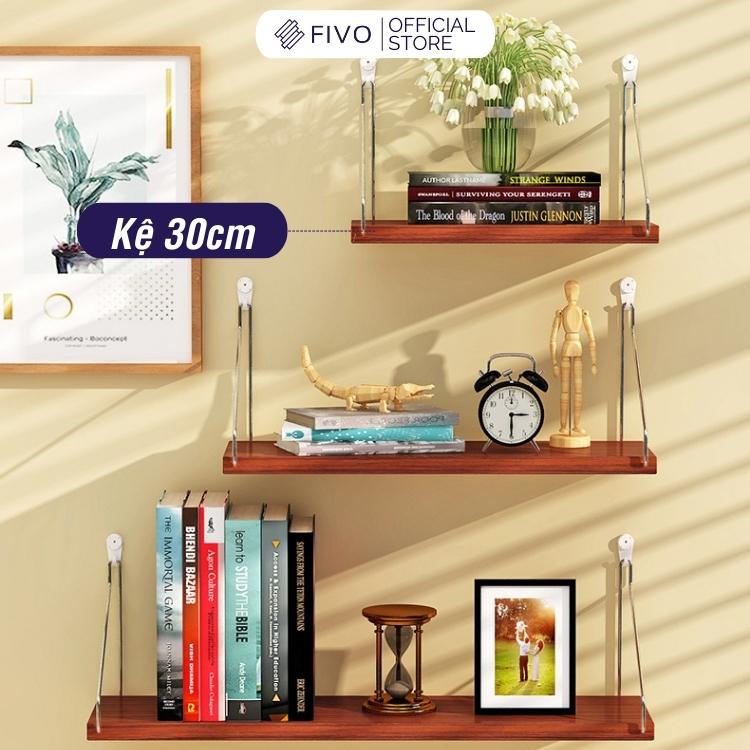 Kệ Gỗ Treo Tường Trang Trí Gỗ MDF FIVO FB40 Dễ Dàng Gắn Tường Không Cần Khoan - Hàng Chính Hãng - Màu Xanh 40cm