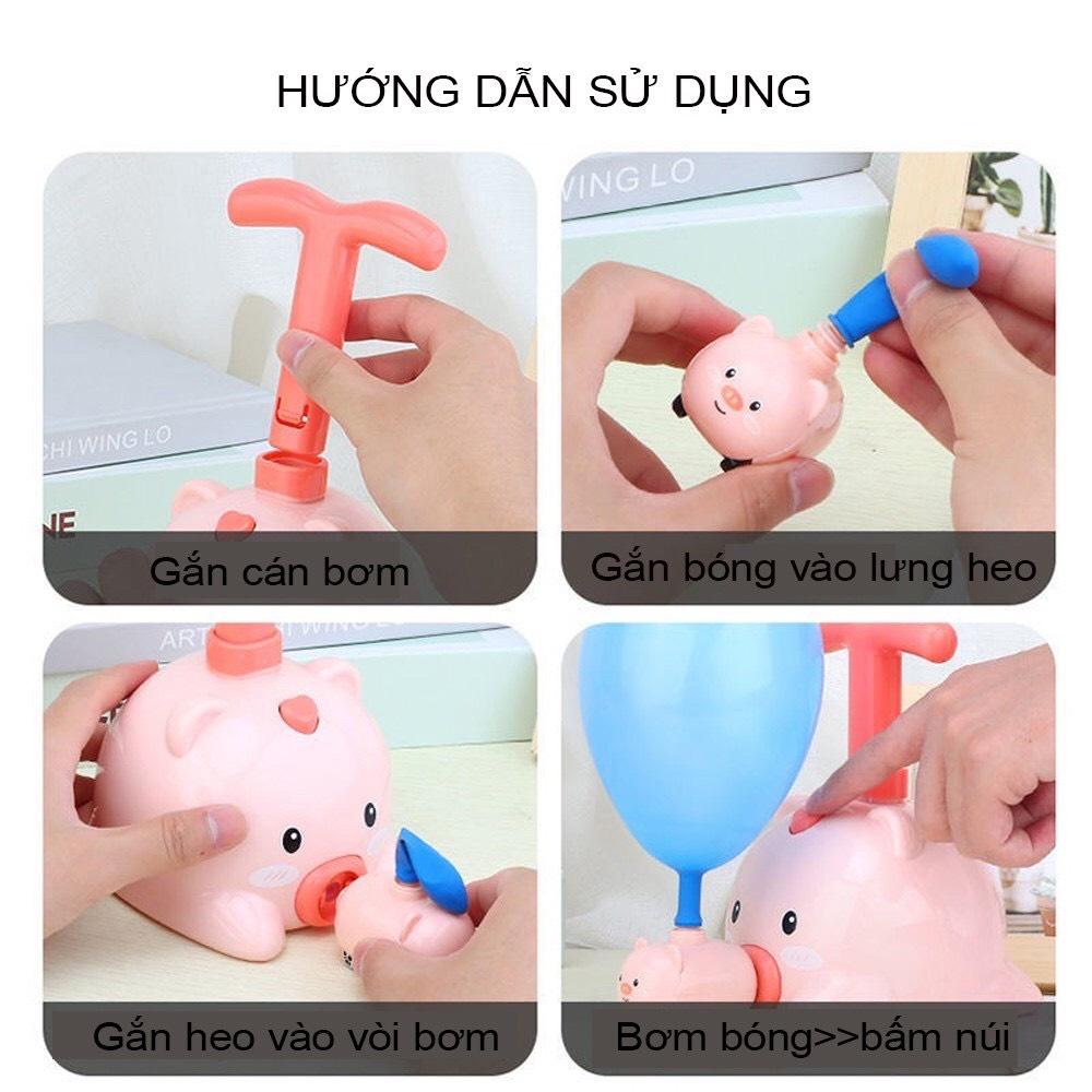 Đồ chơi Xe thú chạy bằng khí - kiêm bơm thổi bong bóng cho bé