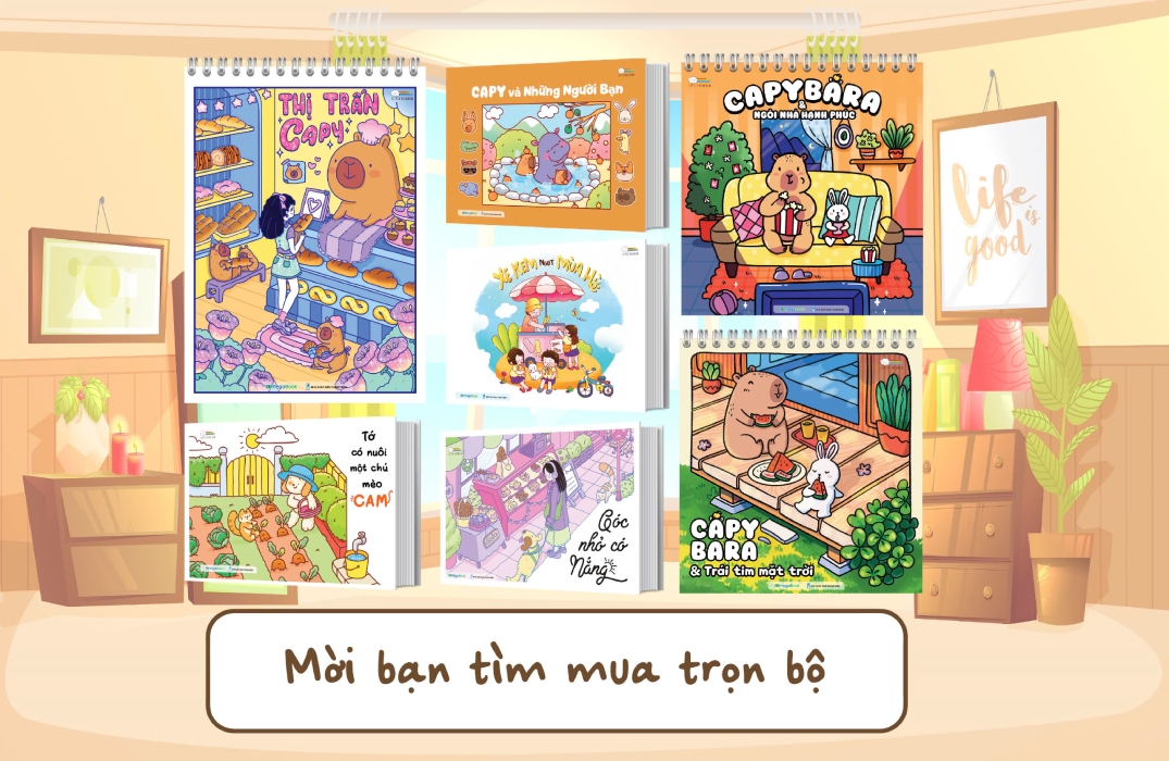 Sách Tô Màu Chữa Lành - Capybara - MEGA