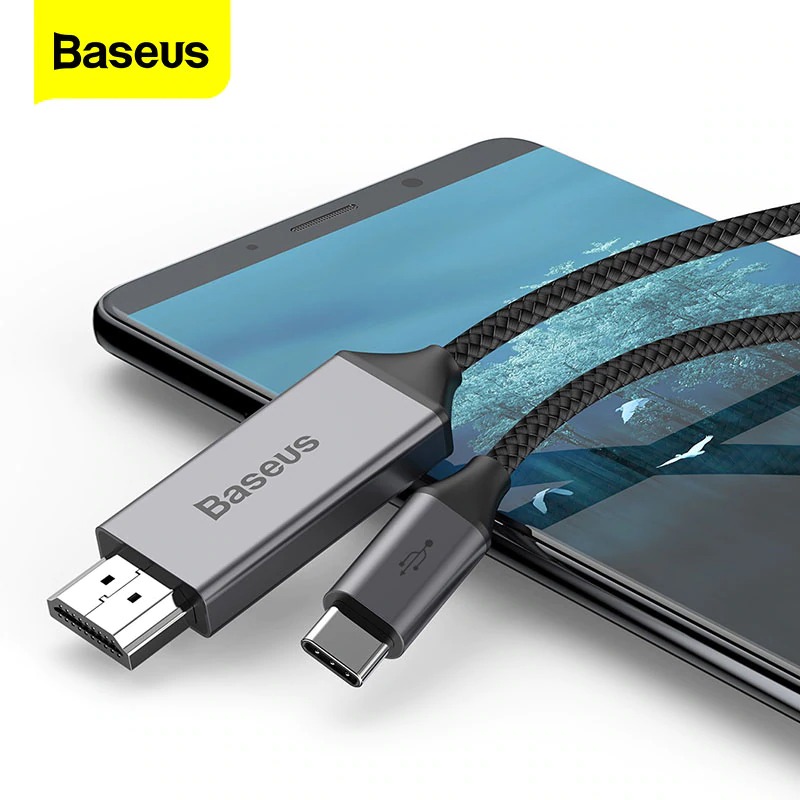 Cáp chuyển USB Type C sang HDMI Baseus hỗ trợ xuất Video 4K - 60Hz từ Smartphone ra TV (1.8m) - Hàng chính hãng