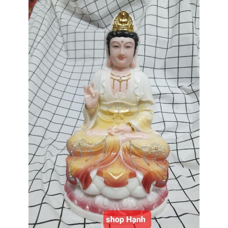 _Tượng Mẹ Quan Âm đá màu cao cấp cao 40 cm