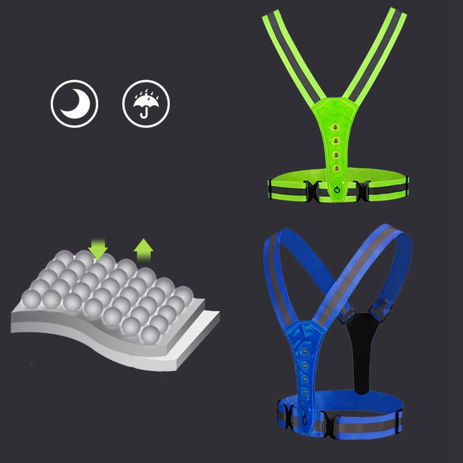 3 Modes ,8 Bright LED Reflective Vest Warning Lights for Night Running