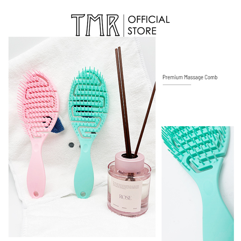 Lược Gỡ Rối TMR - Tool In My Room Chải Tóc Ướt, Mát Xa Da Đầu Tiện Dụng Hair Comb Brush 3 Màu Hồng/Đen/Xanh