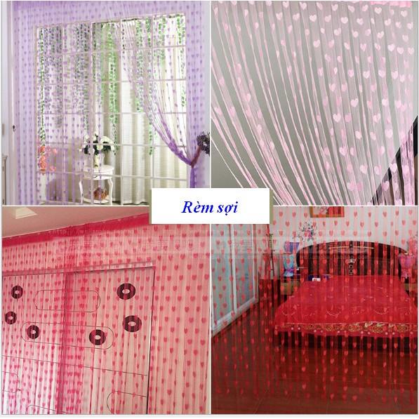 Rèm sợi trái tim trang trí (1m ngang x 2m cao, 3m ngang x 3m cao)