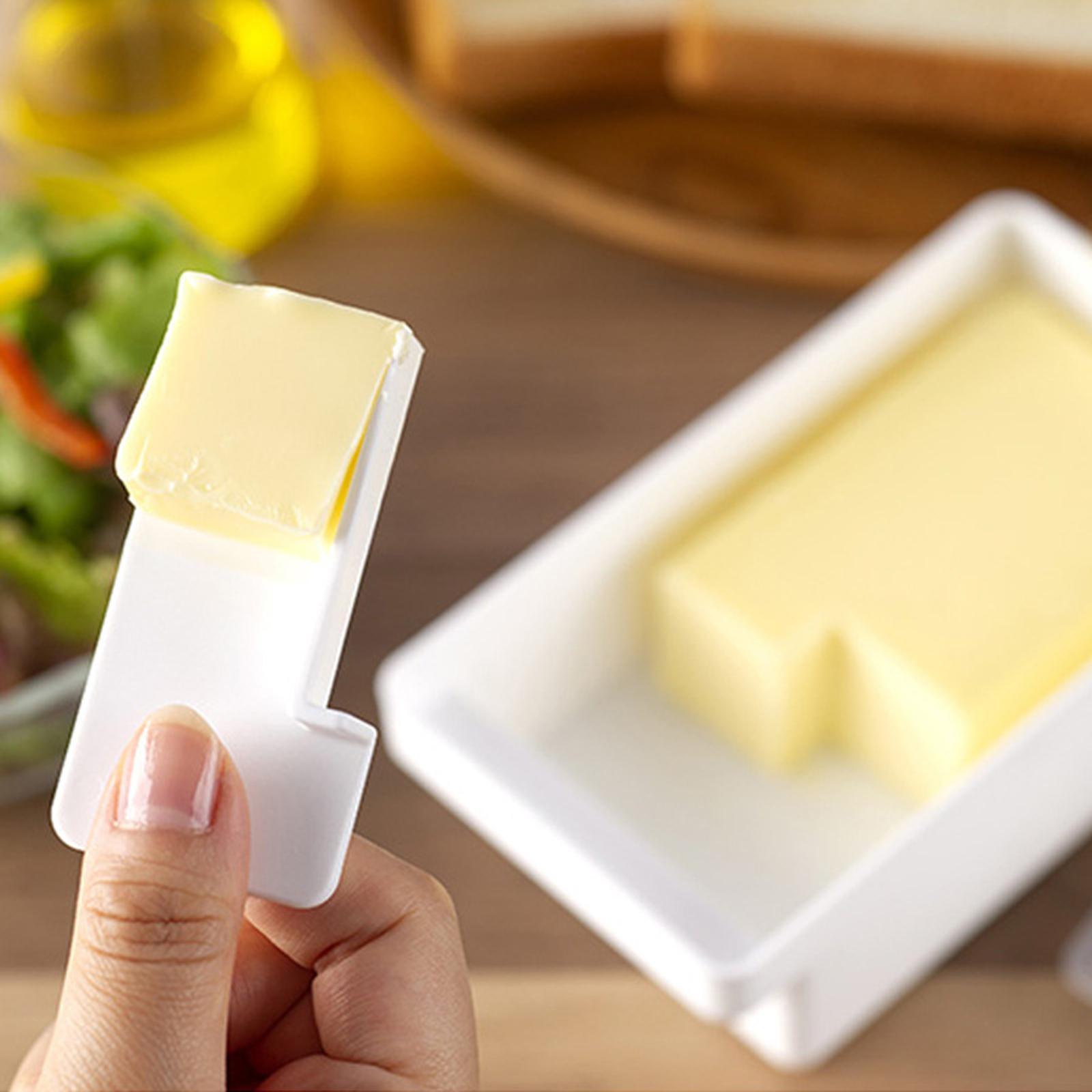 Butter Cutting Storage Box with Lid Butter Container Dustproof Case Multipurpose Cheese Serving Tray Hold 200G Butter Dish for Fridge