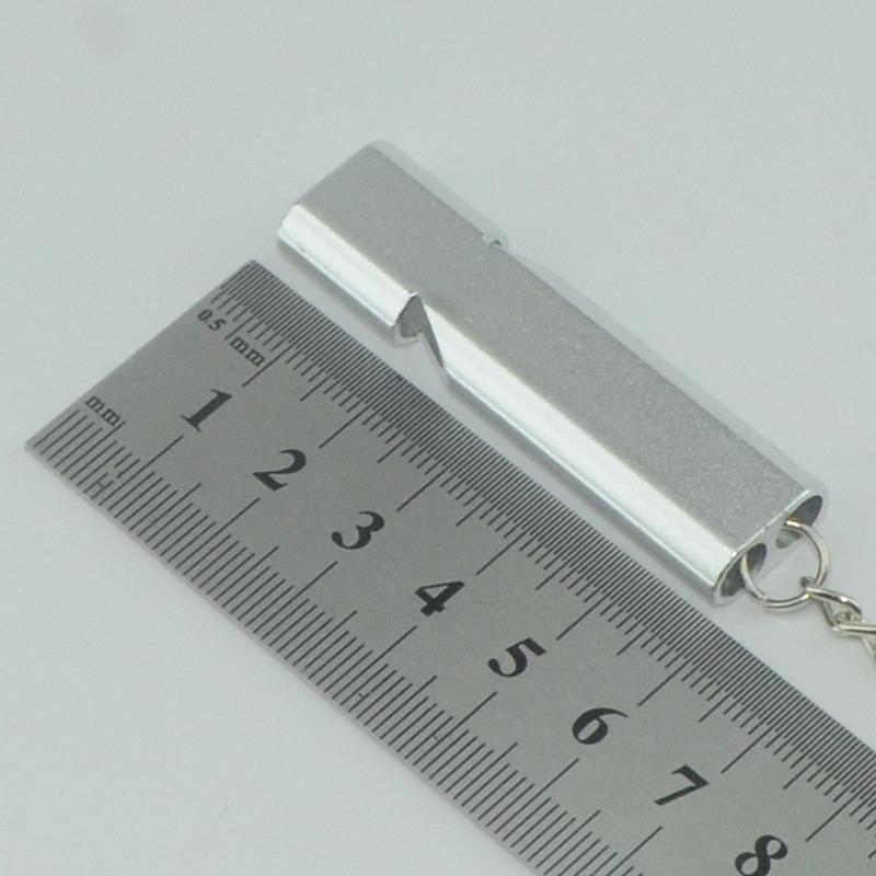 1PCS Còi sống sót bằng ống kép Tần số cao di động đi bộ đường dài ngoài trời Cắm bắt câu cá an toàn Cá còi EDC Còi khẩn cấp Color: Silver