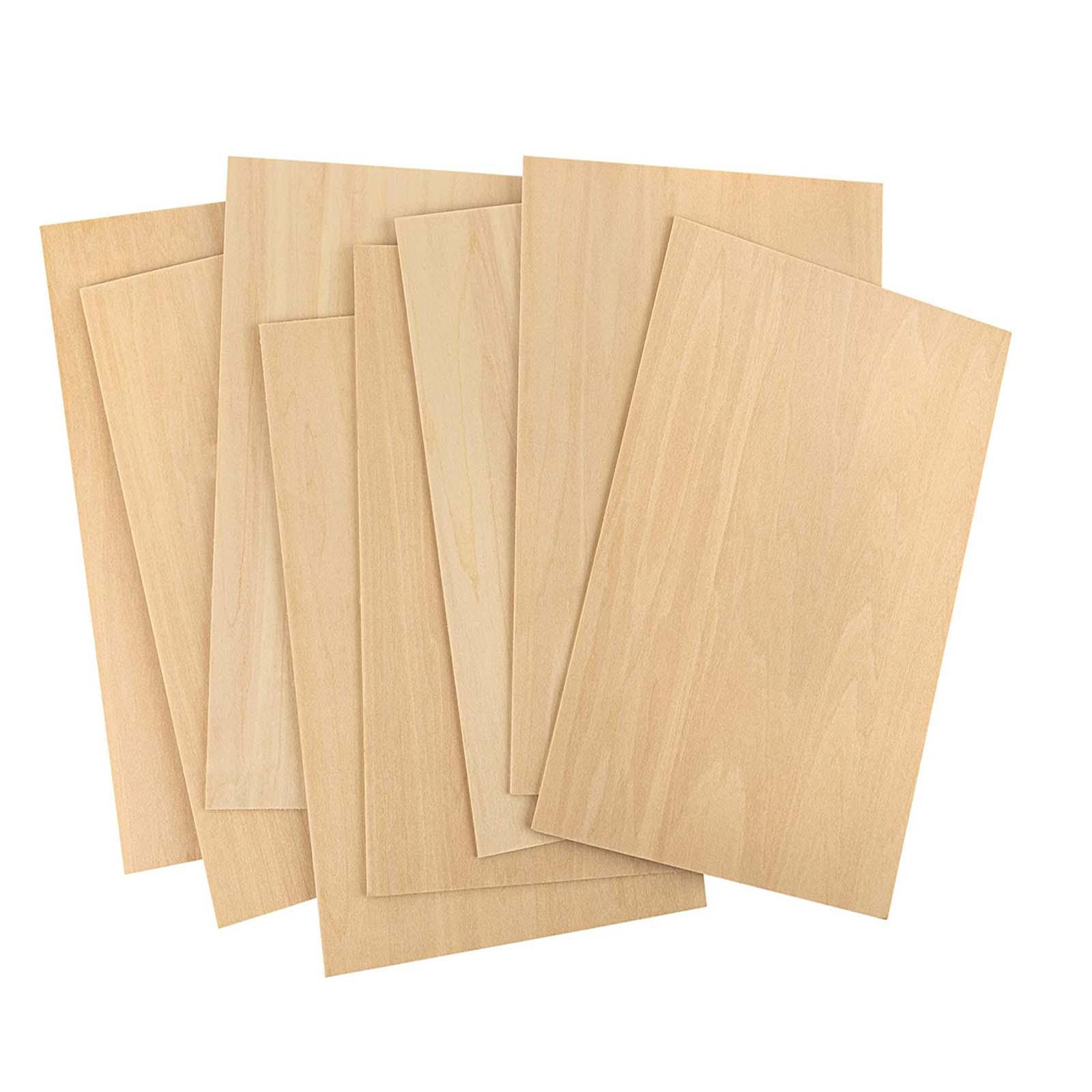 8x Unfinished Wooden Board, Wood Sheets Board, Thin Plywood Board, Wood Boards for Miniature Aircraft Mini House, DIY Project Making Plane Model