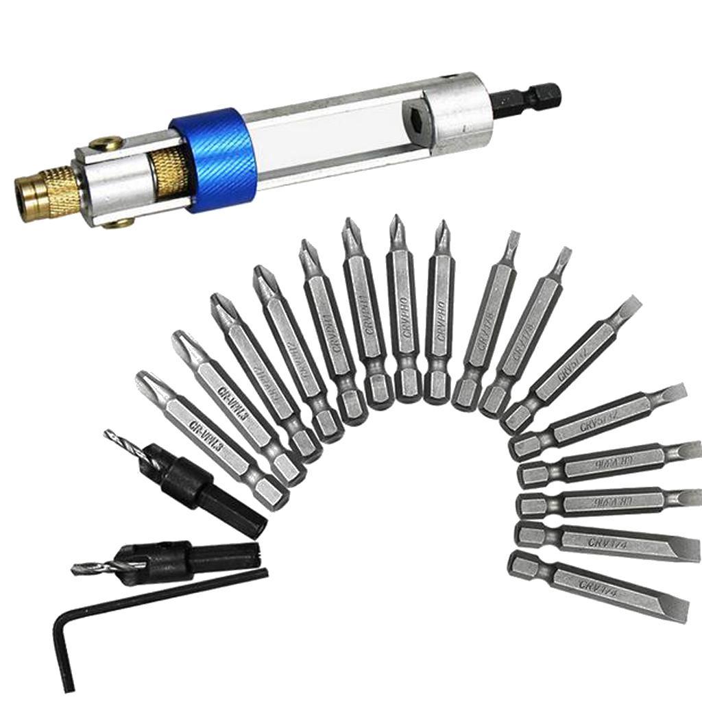 20pcs Multi Screwdriver Set Drill Driver Countersink Bits & Wrench