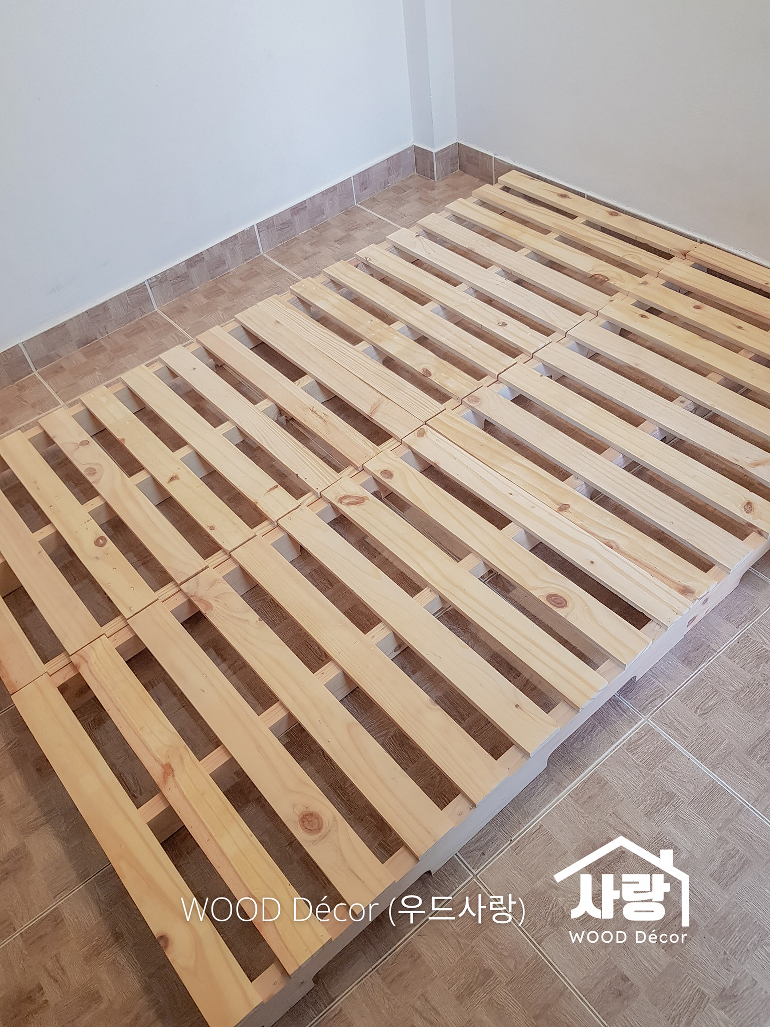 Giường gỗ Pallet truyền thống cao 10cm