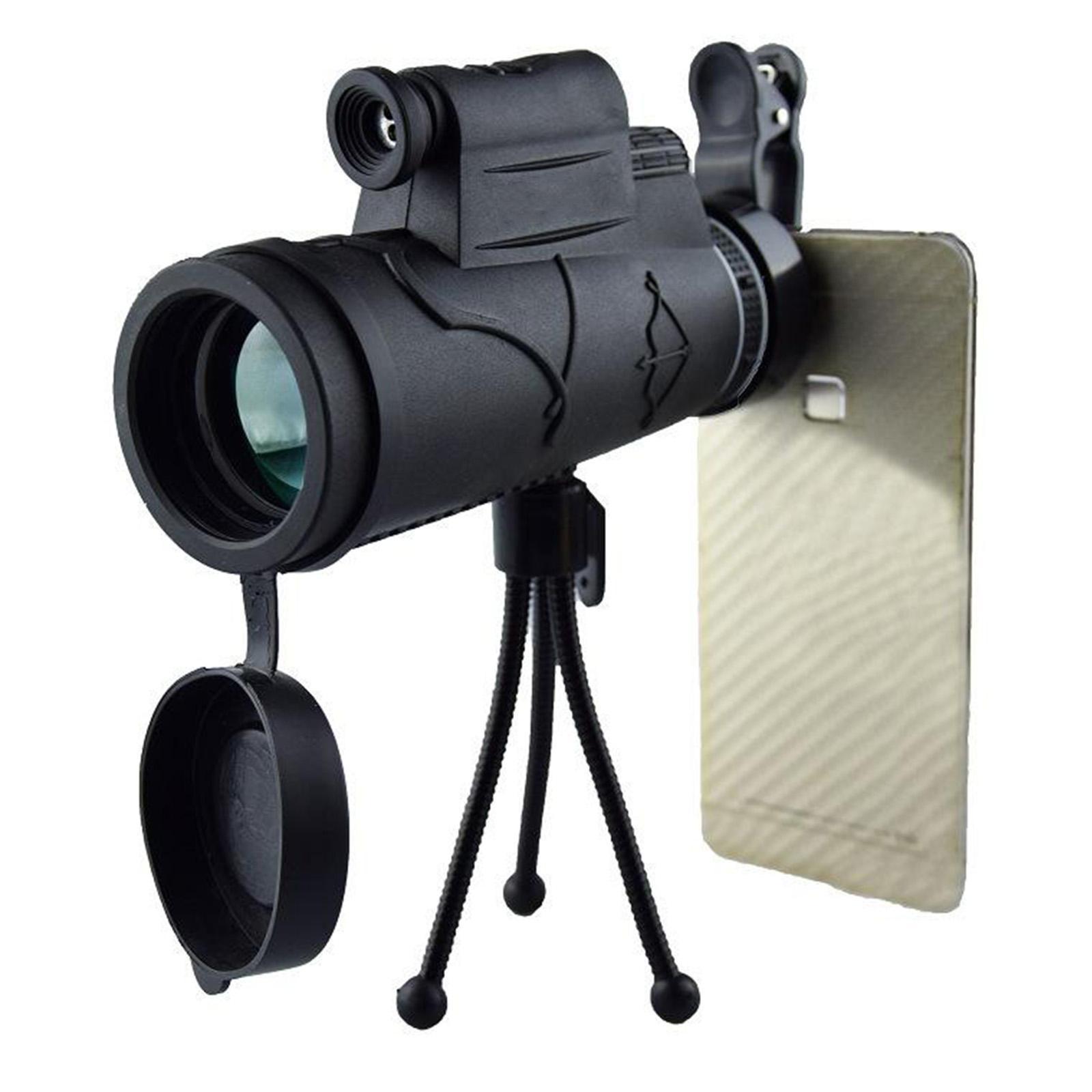12X50 Monocular Telescope+Tripod+Clip Flashlight Infrared for Phone