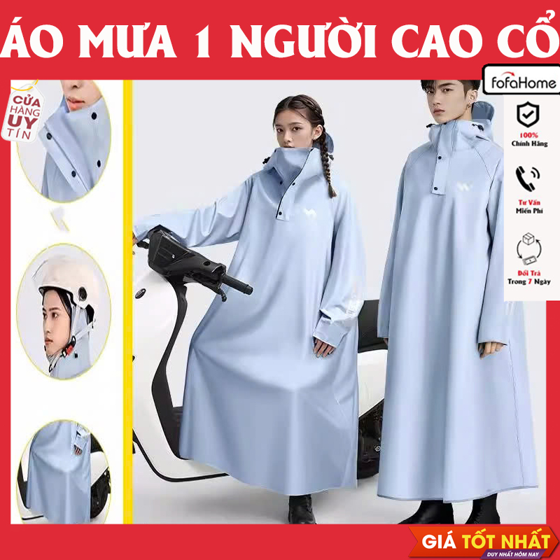 Áo Mưa Bít Kín Đi Xe Máy Siêu Bền Chống Thấm Áo Mưa Một Mảnh Fashion Cho 1 Người Freesize