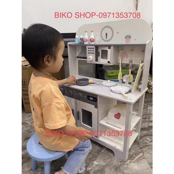 Đô chơi cho bé Bếp lắp ghép bằng gỗ trắng 80cm