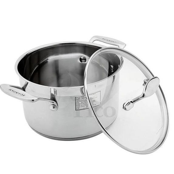 (Ảnh thật) Nồi inox 2 tay cầm Scanpan Impact 18cm 71251800, đúc đáy 3 lớp, dùng bếp từ, an toàn trong máy rửa bát