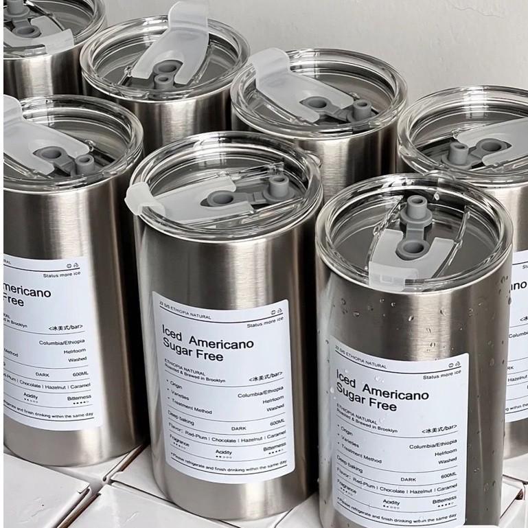 Cốc giữ nhiệt inox 600ml tặng kèm ống hút inox_ giaxuong247