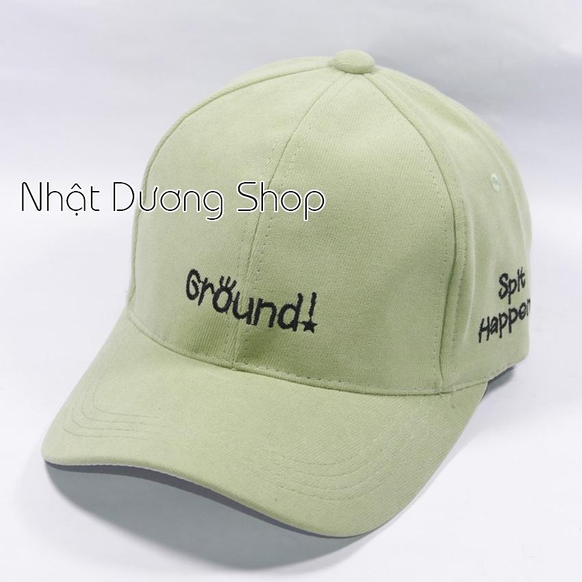 Mũ lưỡi trai ️ Nón kết thêu hình chữ Ground chất liệu nhung tăm cao cấp form unisex nam nữ