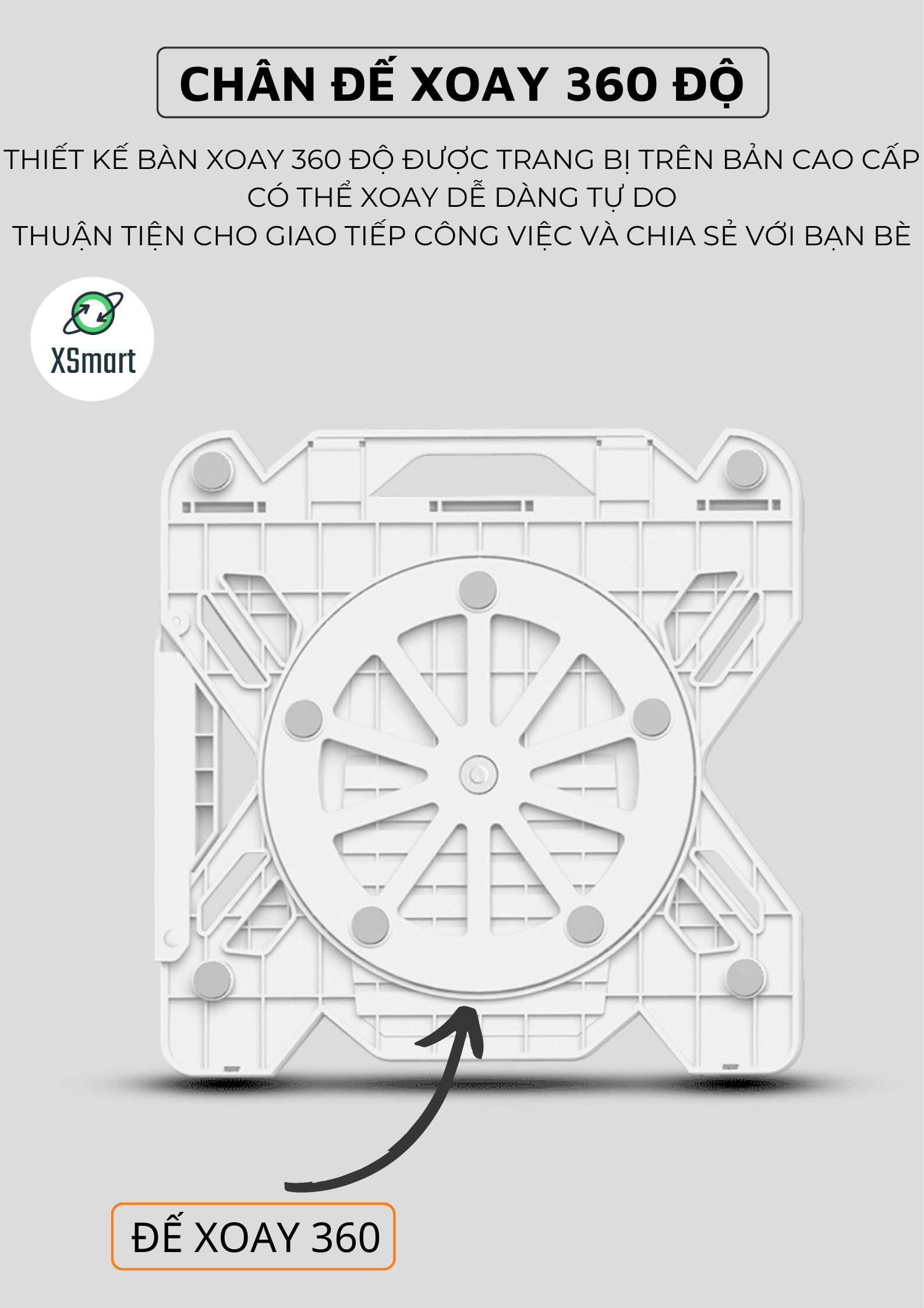 Giá Đỡ Tản Nhiệt laptop, Điện Thoại E5 Có Chân Đế Xoay 360 Độ Điều Chỉnh Góc Nhìn 8 Cấp Độ, Đế Chống Trượt-Hàng Chính Hãng