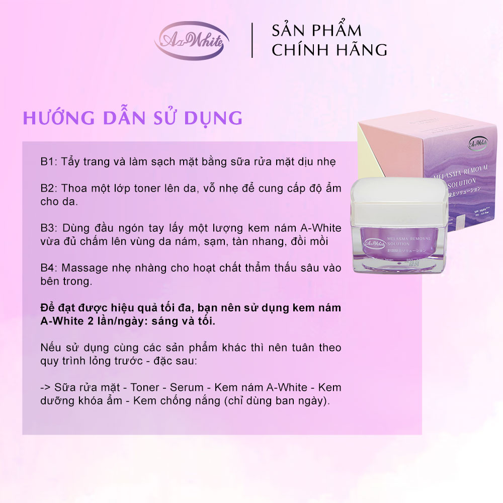 Kem Giảm Nám & Dưỡng Trắng Da A-White 35G