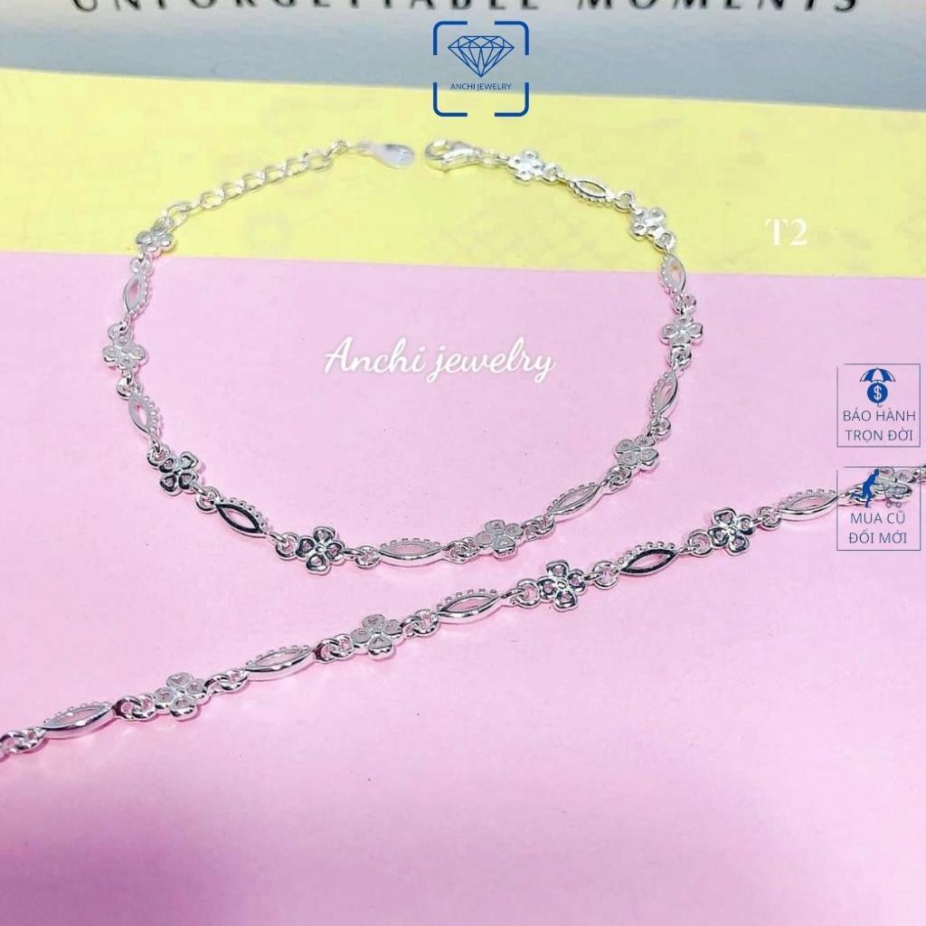 Lắc tay nữ bạc ta mặt tim trẻ trung cá tính, Anchi jewelry